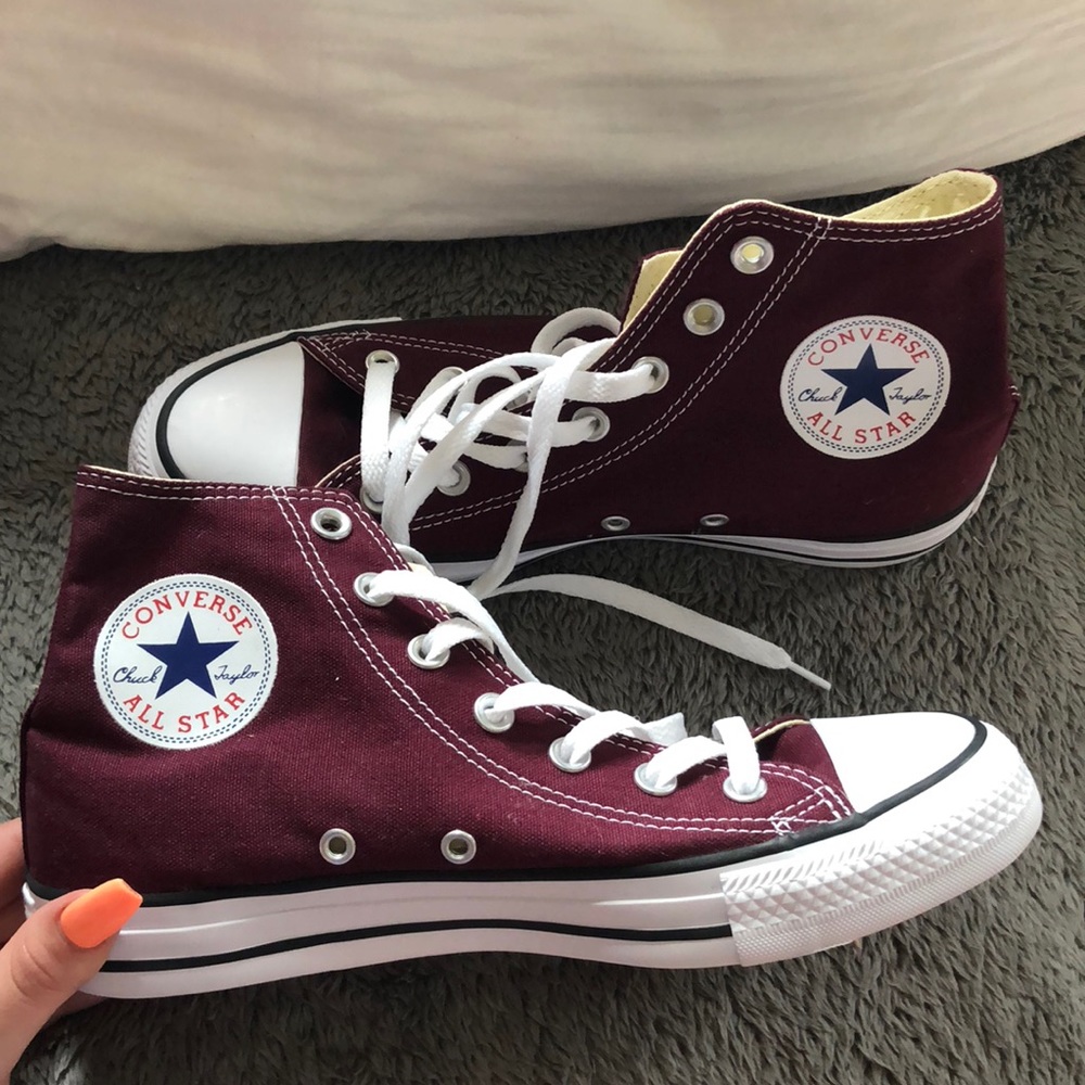Burgundy Hi-Top Converse